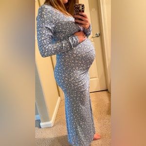 Baby Blue Boy Shower Maternity Dress